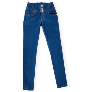 Pavi Italy High Waist Skinny‎ Jeans, Women’s Size 4, Dark Wash Denim, Button Fly